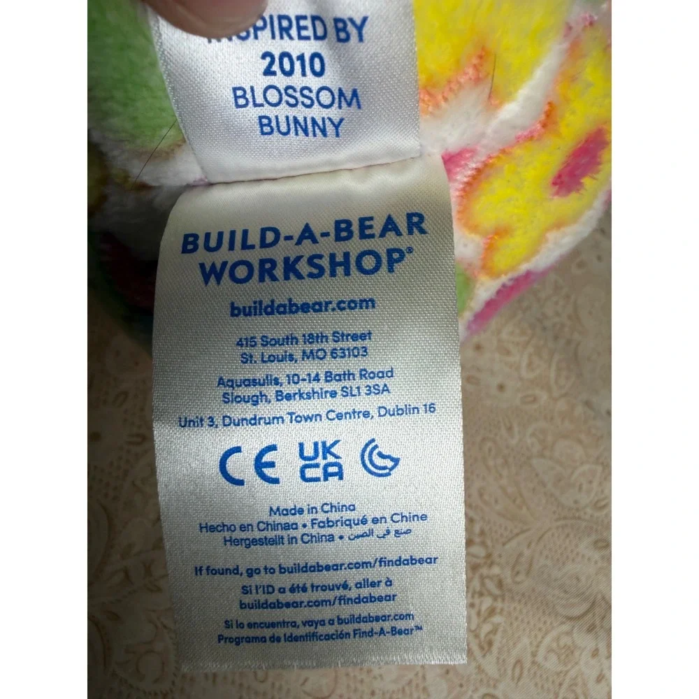Build-A-Bear 25th Anniversary Blossom Bunny Floral Plush Retired 2010 Inspired